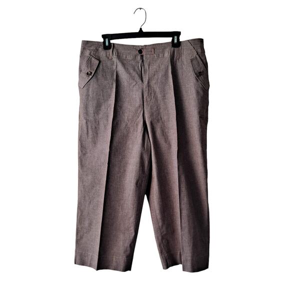 Denim & Co Womens 2 Piece Top and Capri Pants Matching Set Brown Size XL - Picture 5 of 16